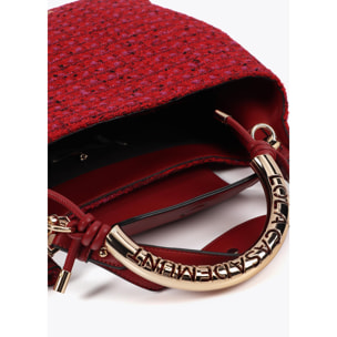 Borsa shopper con manico metallico personalizzato tessuto tweed