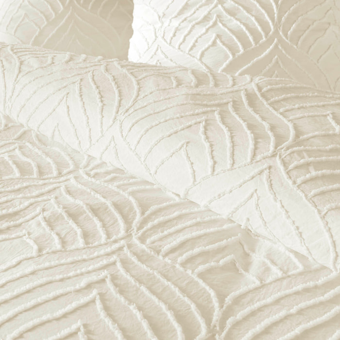 Parure de lit 3 pièces tufté - Ivoire