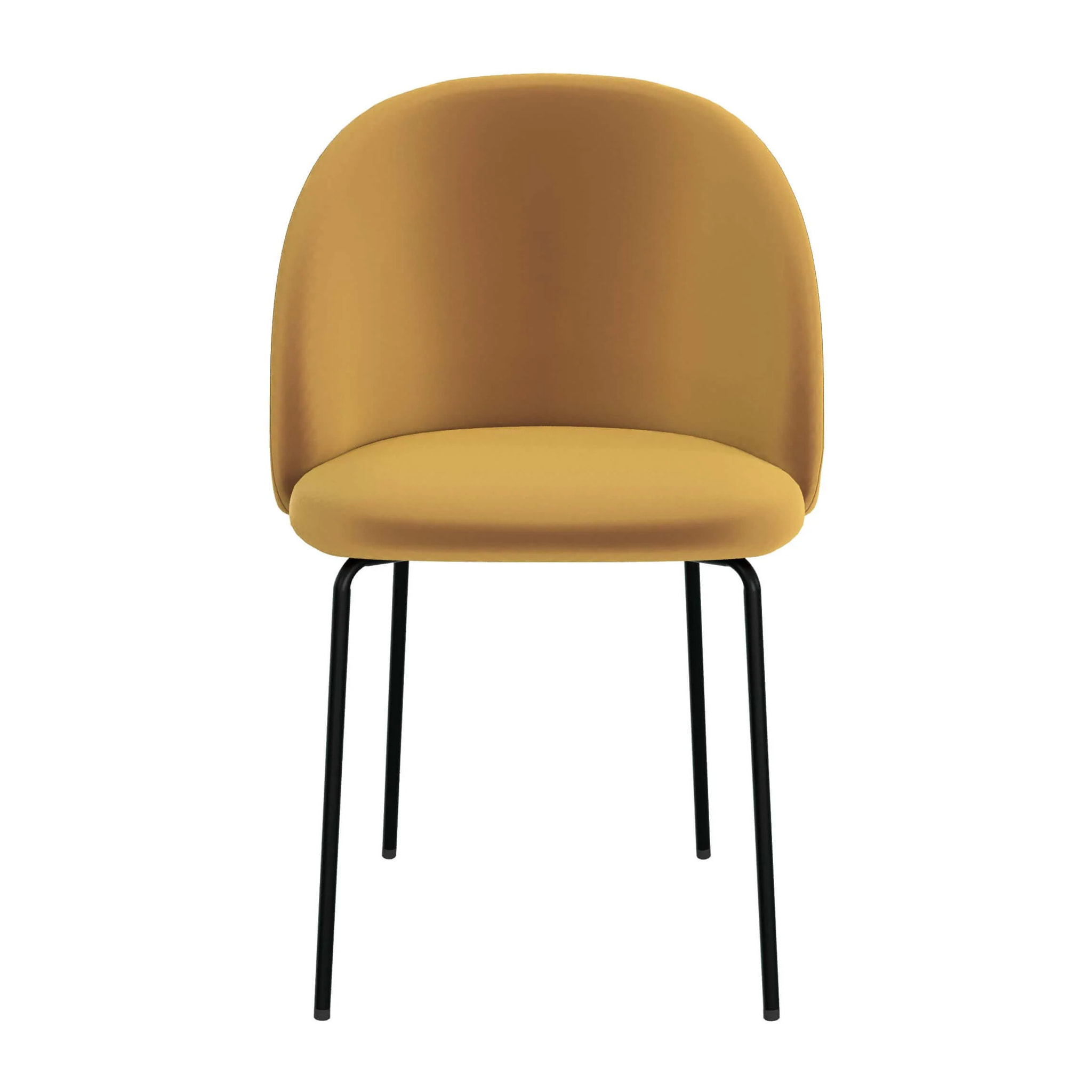 Lot de 2 chaises en velours jaune moutarde - Karl