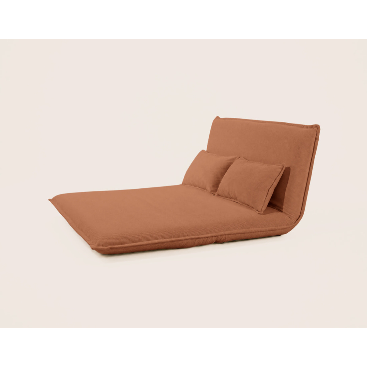 Candice - Banquette 2 places convertible clic-clac en velours côtelé - Terracotta