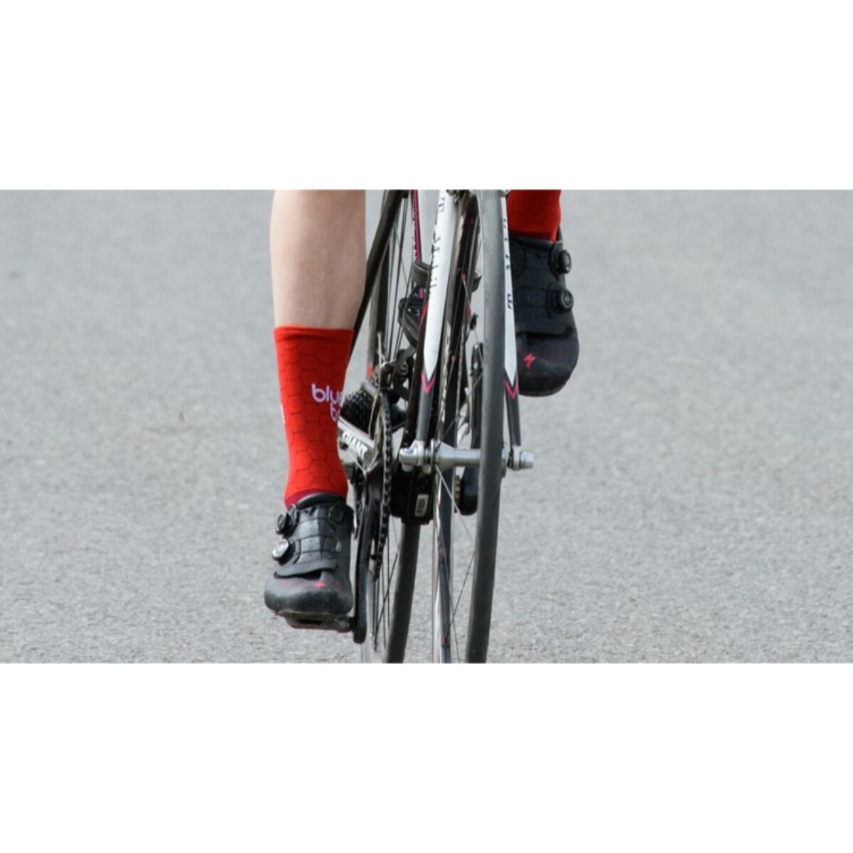 Calzini a compressione Blueball 4 in rosso con logo bianco