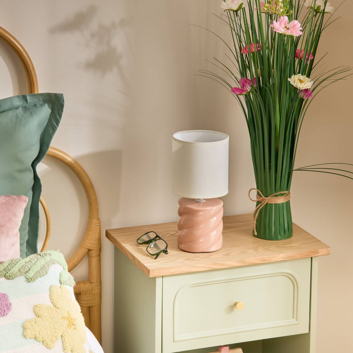 Lampe Noly H27cm peche