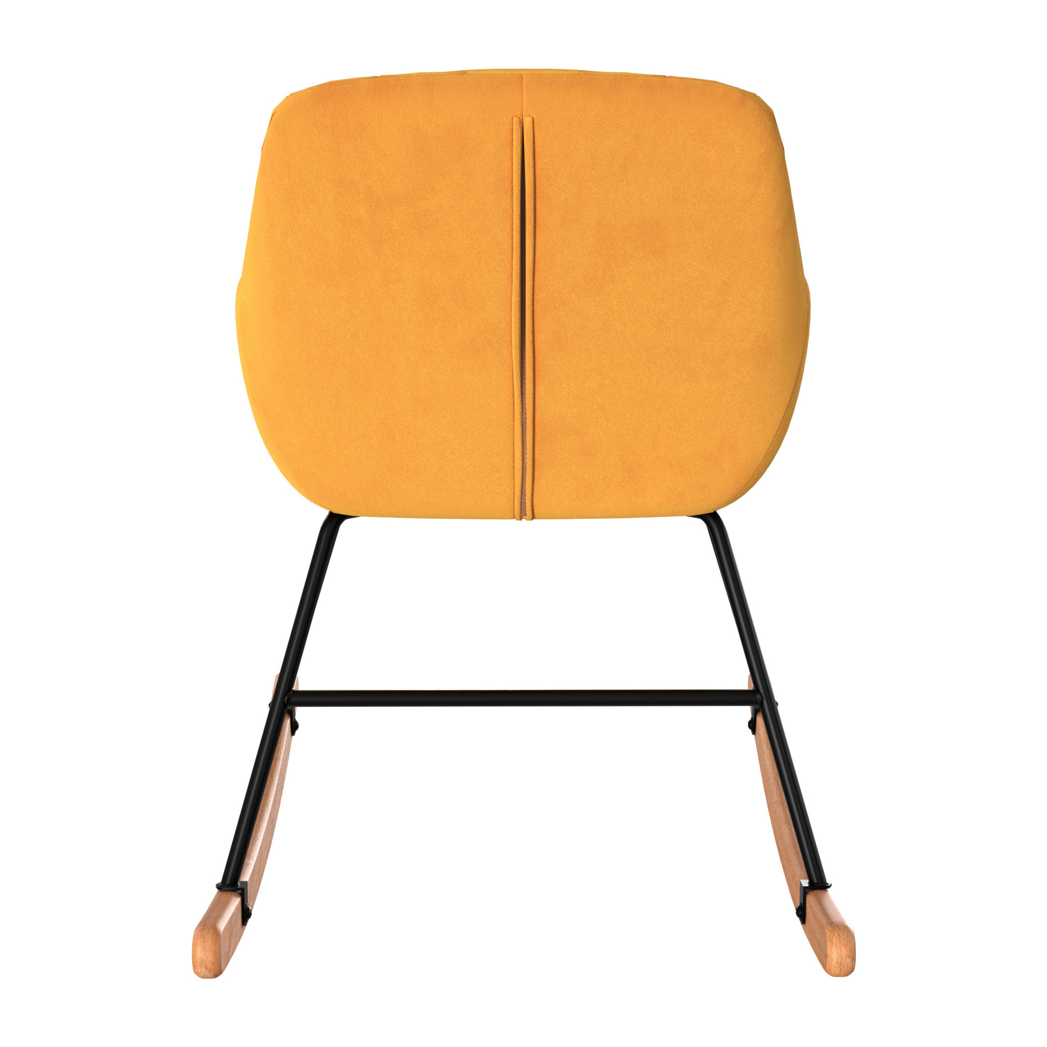 Rocking-chair en velours jaune - Isola