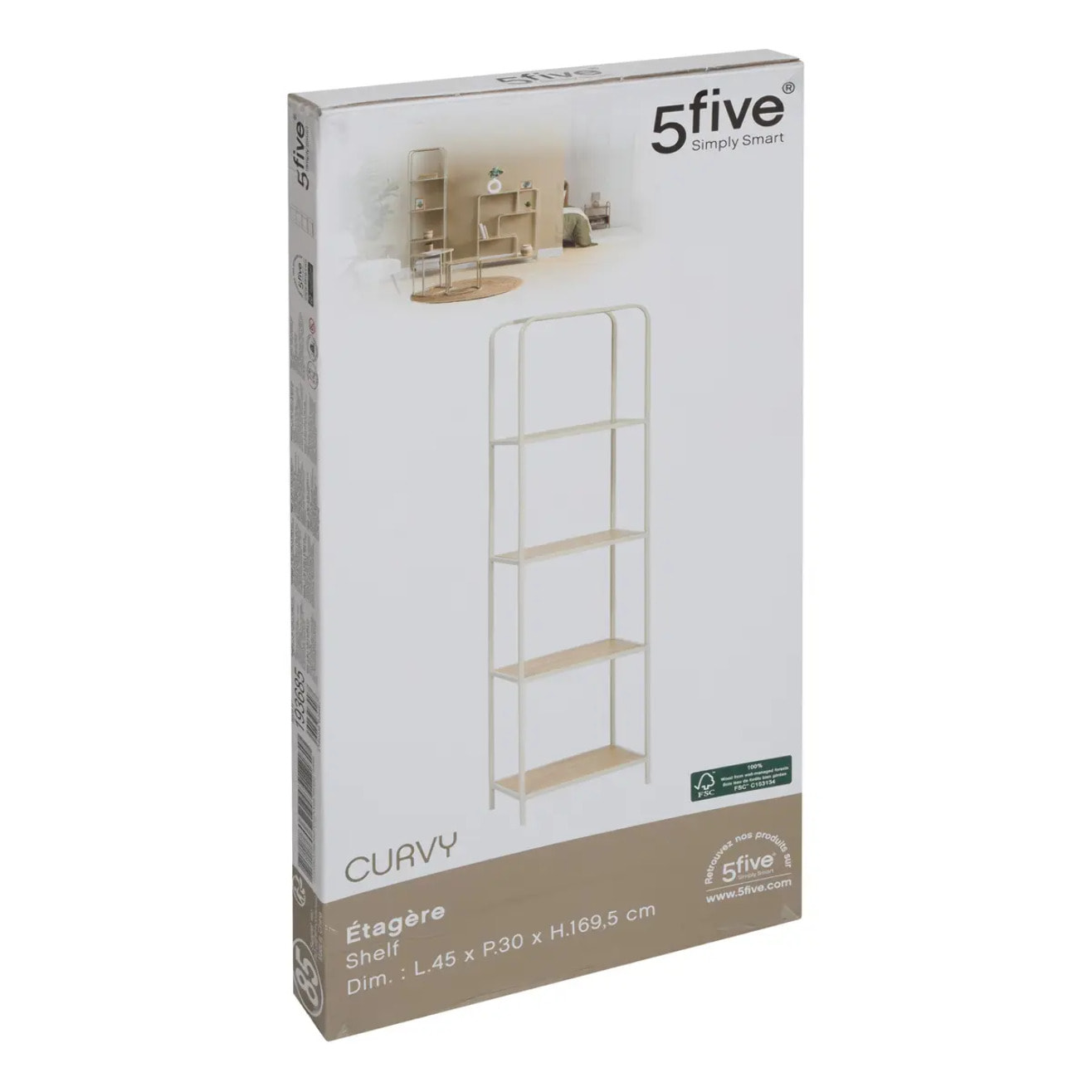 Etagère 4 niveaux Curvy bois clair