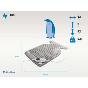 Almohadilla eléctrica 100W gris 63x42cm WARMER PAD BACK PURLINE