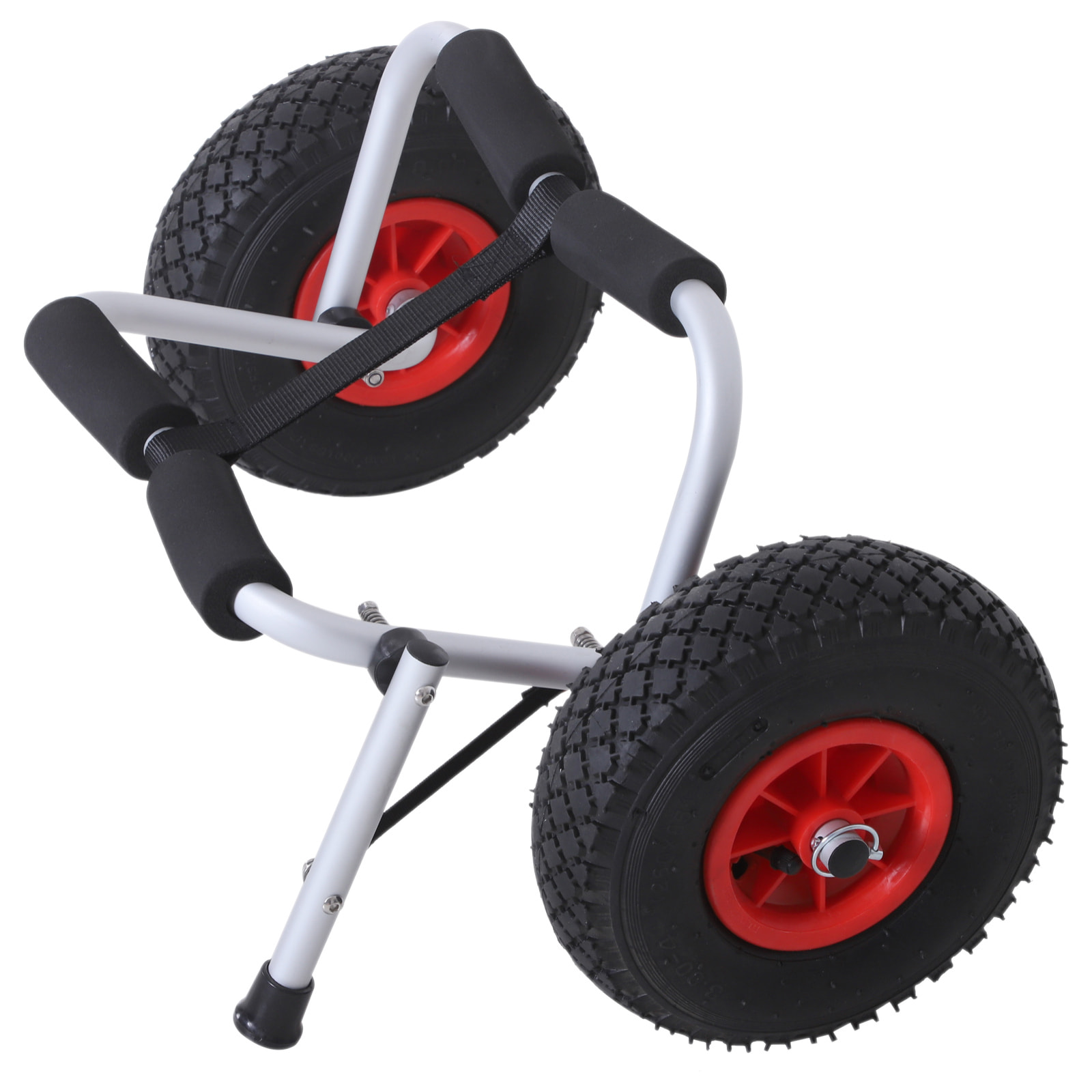 Chariot sit on top kayak chariot de transport pliable pour bateaux canoë ou kayak charge max. 70 Kg alu. mousse antidérapante