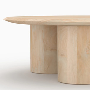 Table basse ronde en bois de manguier D90 cm - Sacha