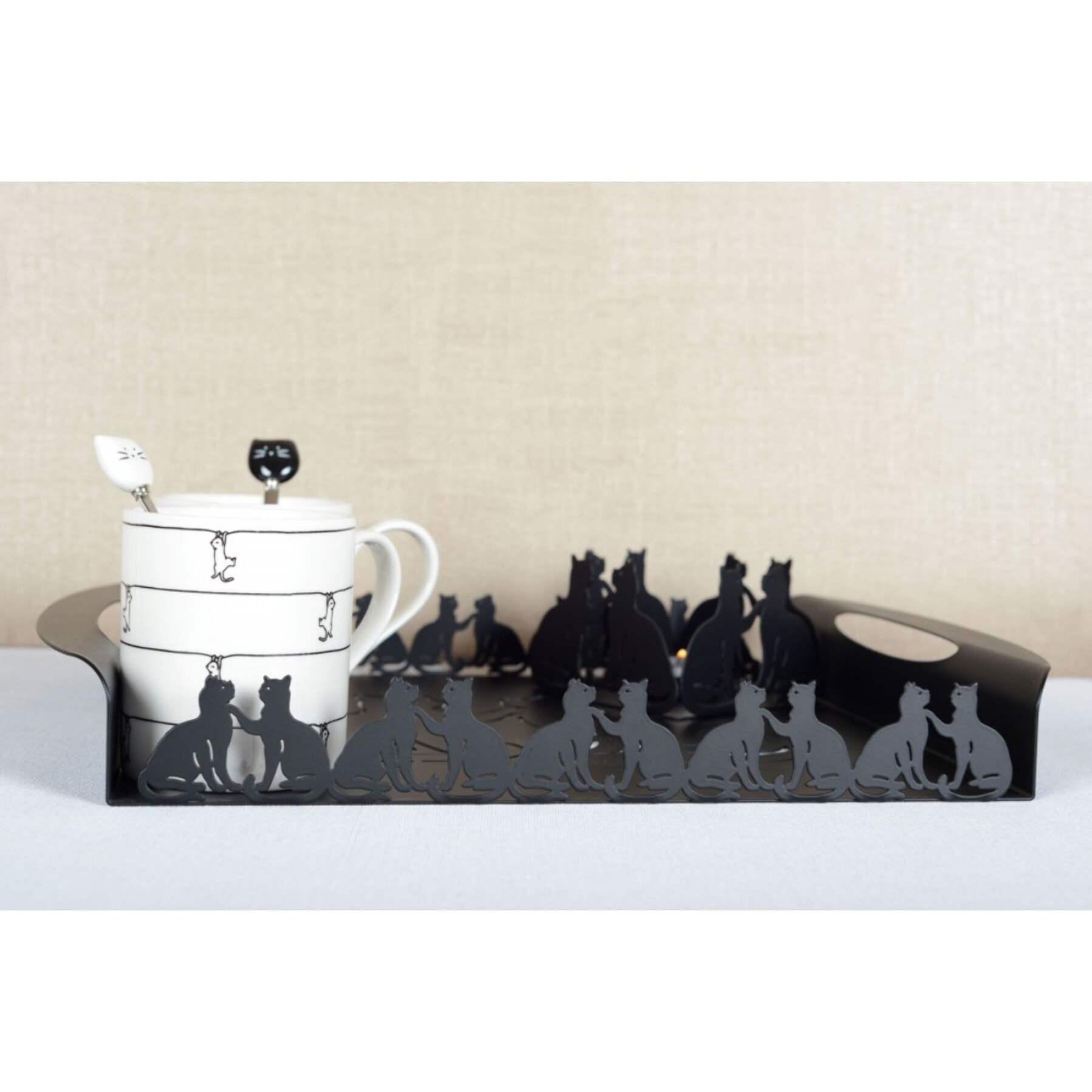 PLATEAU CHAT NOIR 40X30X5CM