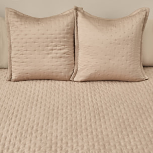Colcha satinada con acolchado sin costuras Felsilk color marron beige Poliéster