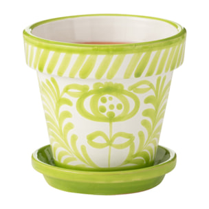 J-Line cache-pot Granada Handmade + Painted - céramique - vert - small - Ø 21 cm