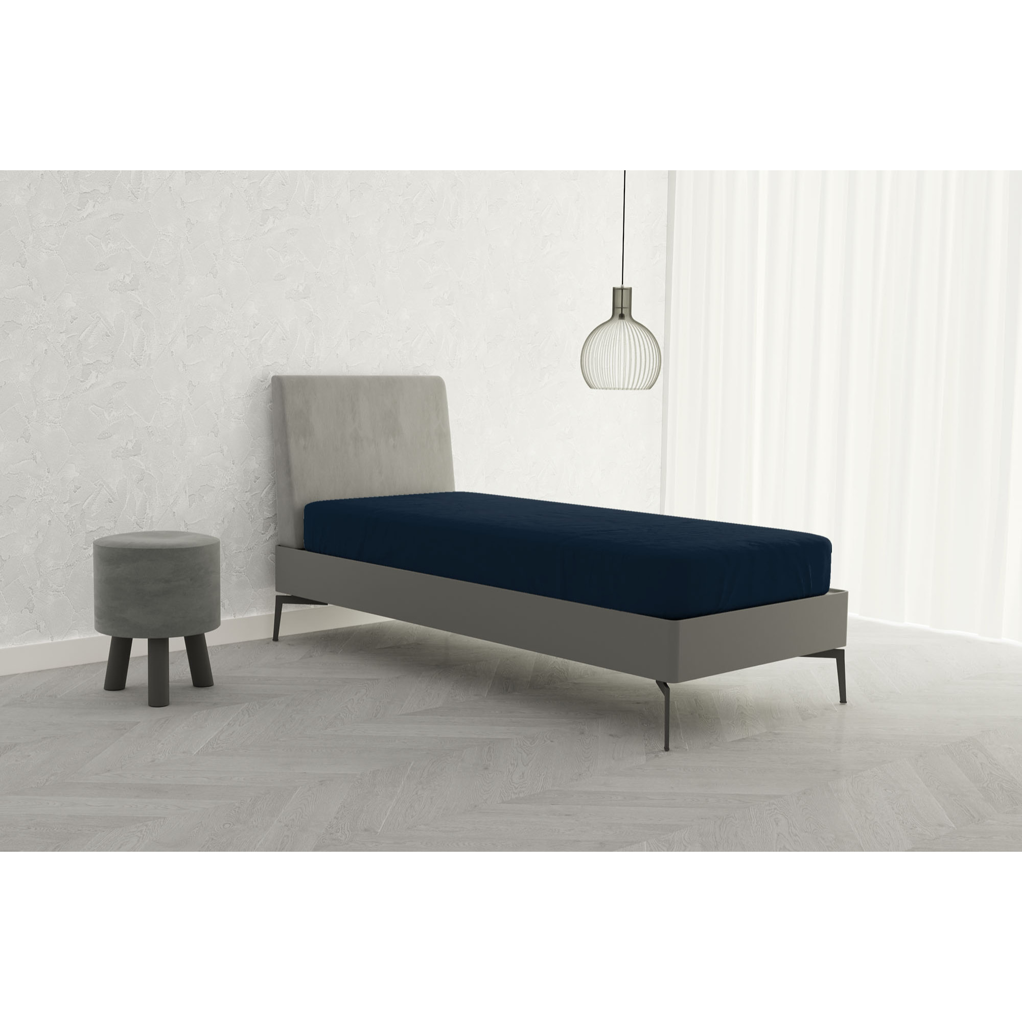 LENZUOLO SOTTO MAX COLOR MADE IN ITALY COTONE-BLU SCURO SINGOLO