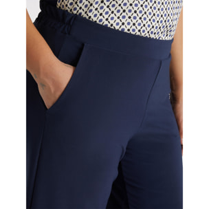Fiorella Rubino - Pantaloni cropped ampi in jersey - Blu