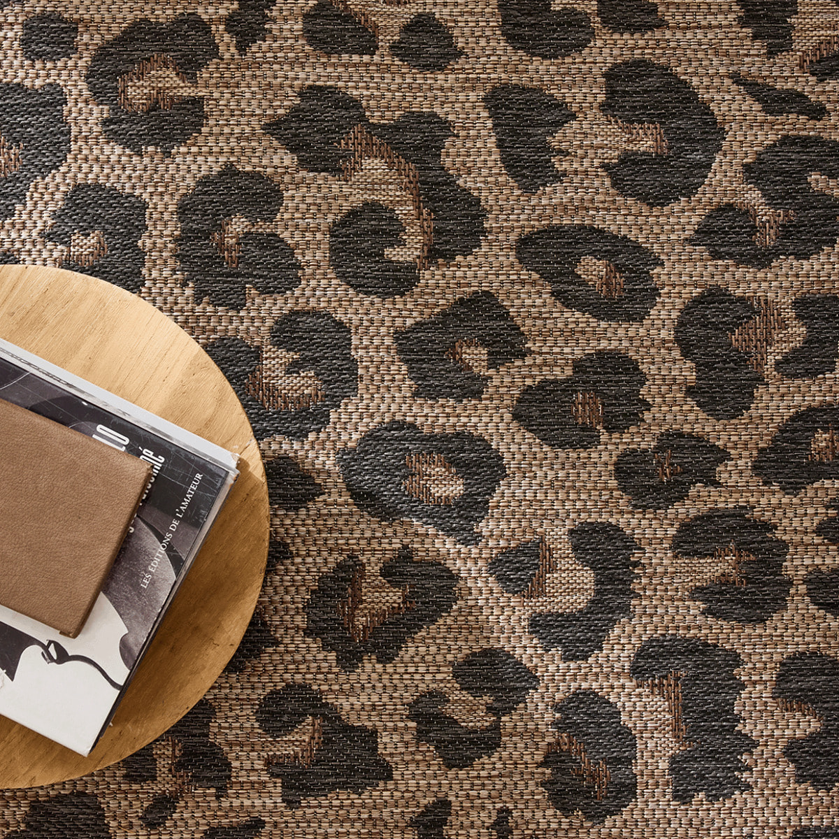 SAVANNA - Tapis intérieur/extérieur motif léopard marron