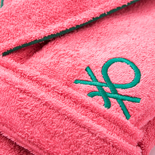 Albornoz 420gsm 100% algodon c/ logo bordado rosa core benetton