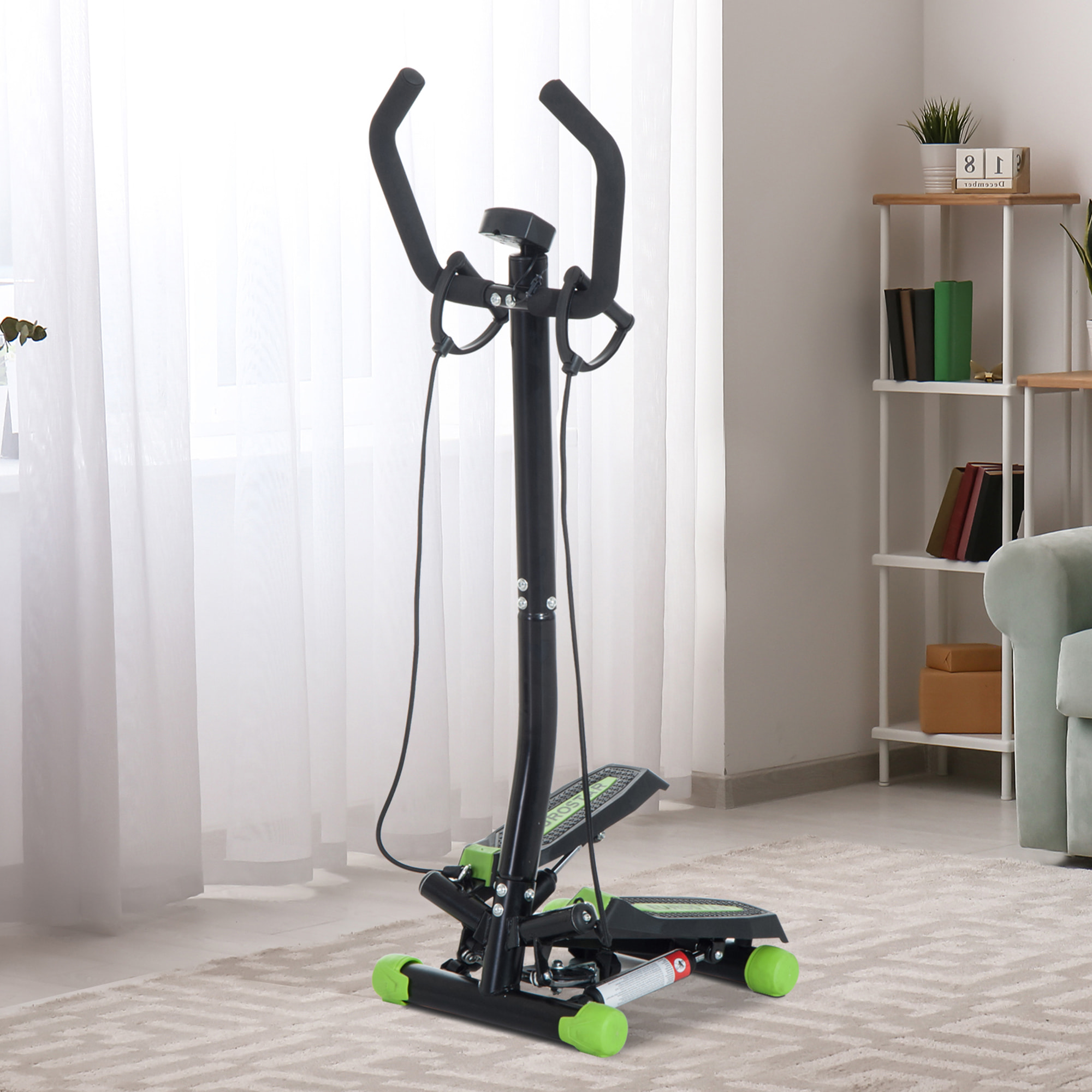 Máquina De Step Acero y ABS 40x48x118cm Negro Y Verde