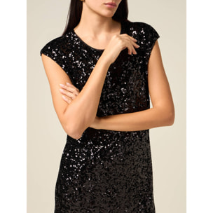 Oltre - Vestito tubino full paillettes - Nero