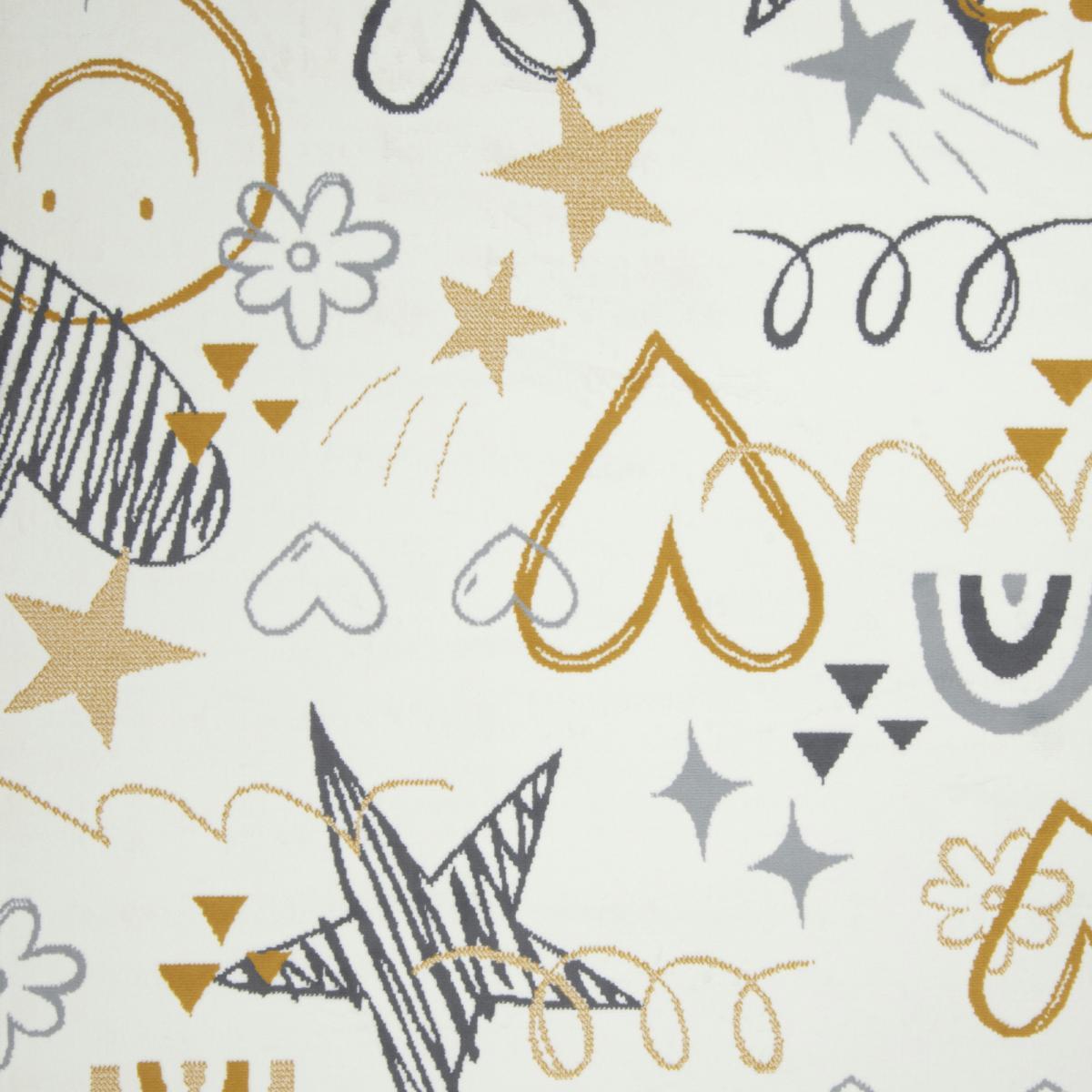 Tapis enfant KIDA, motifs ludiques étoiles et cœurs