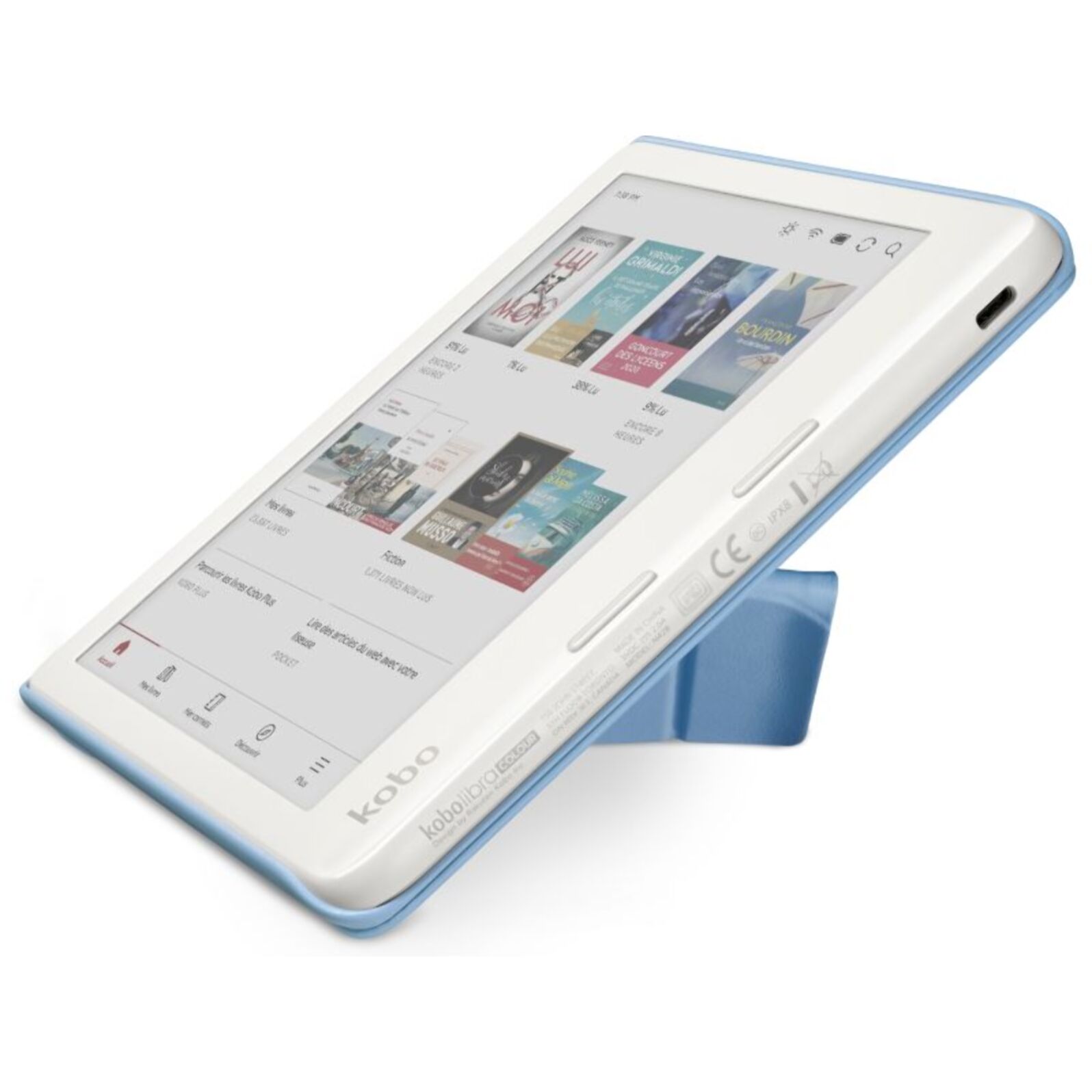 Pochette KOBO Libra Colour Sleepcover Bleu