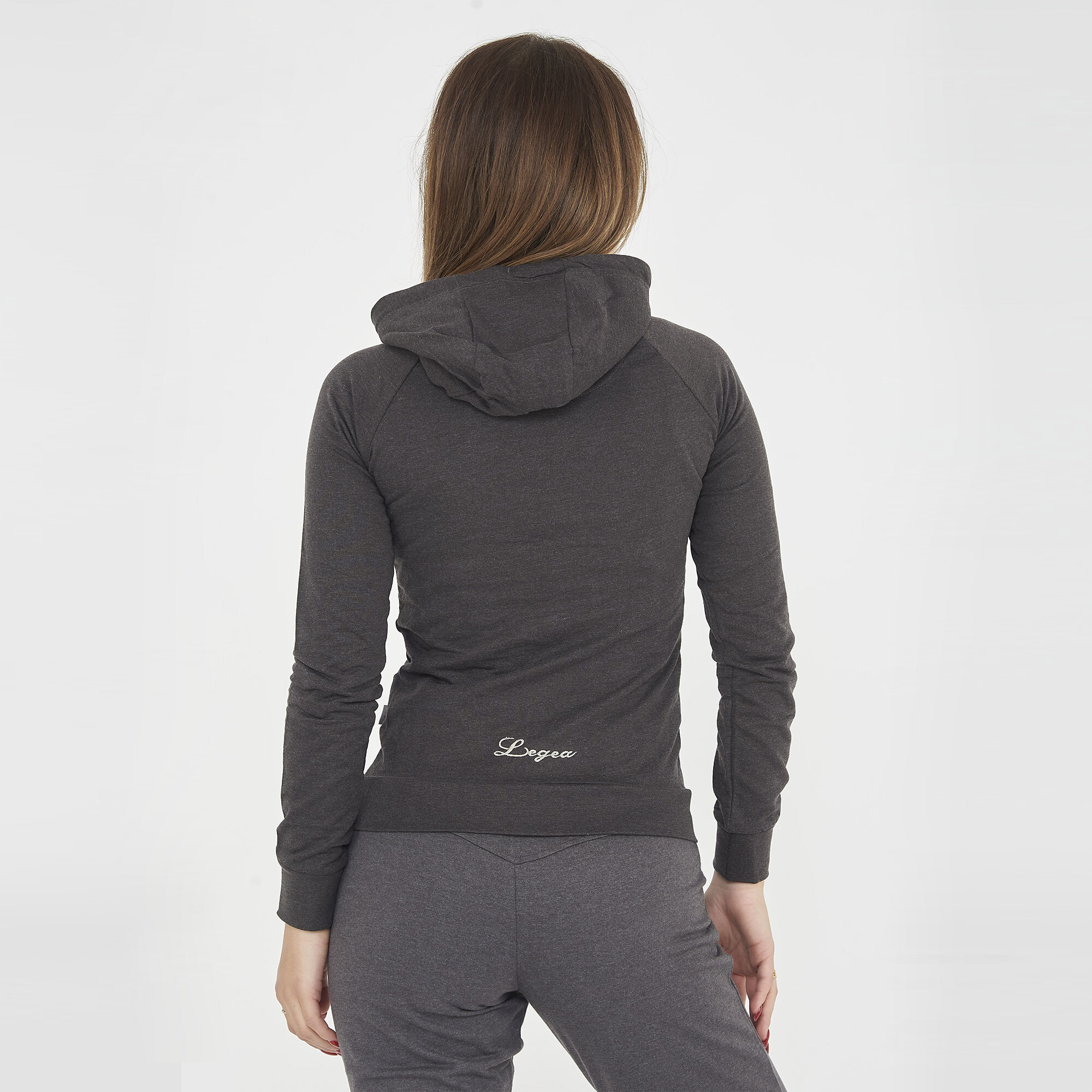 Felpa sportiva con zip DAIR grigio melange