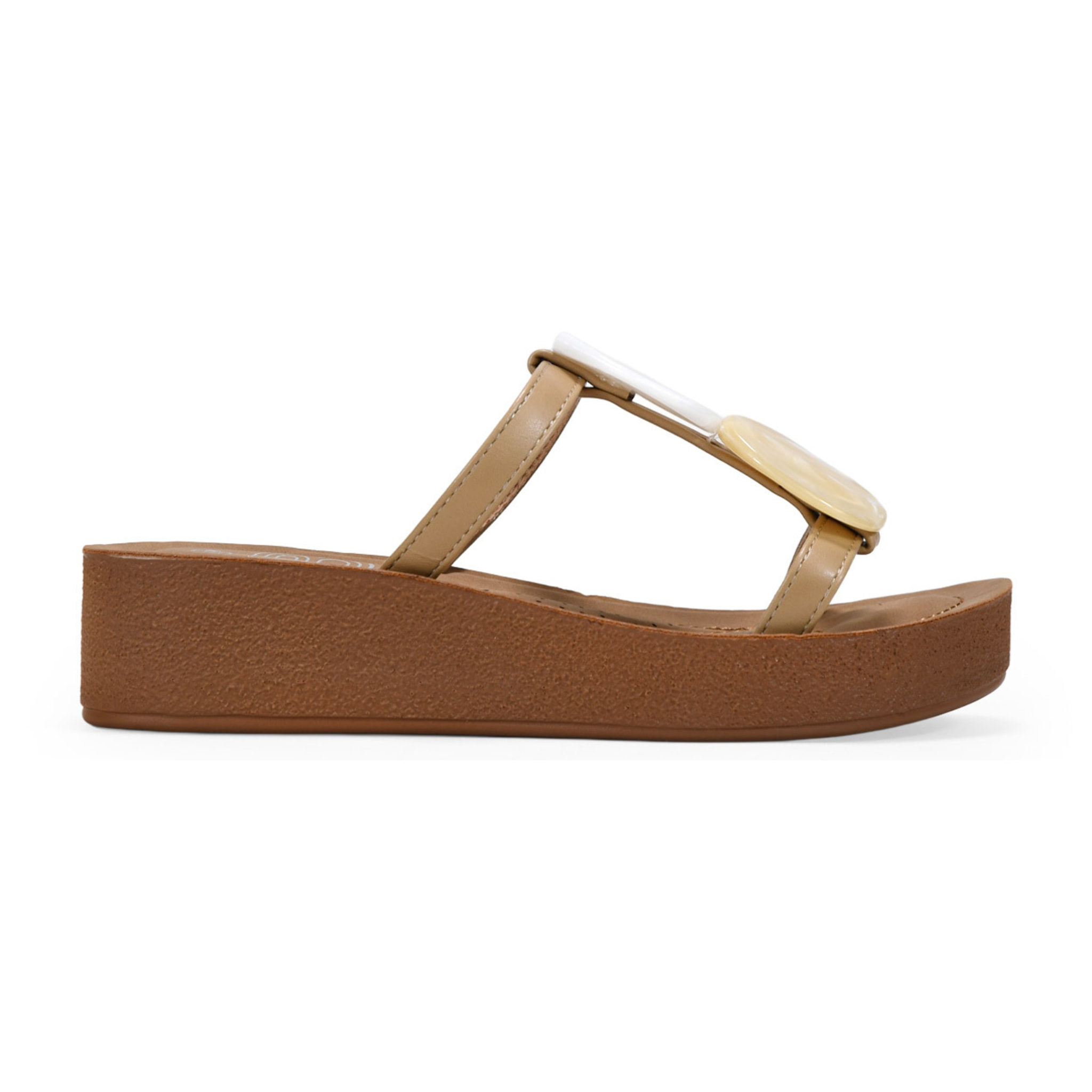 Sandalias de cuña arena con piedras