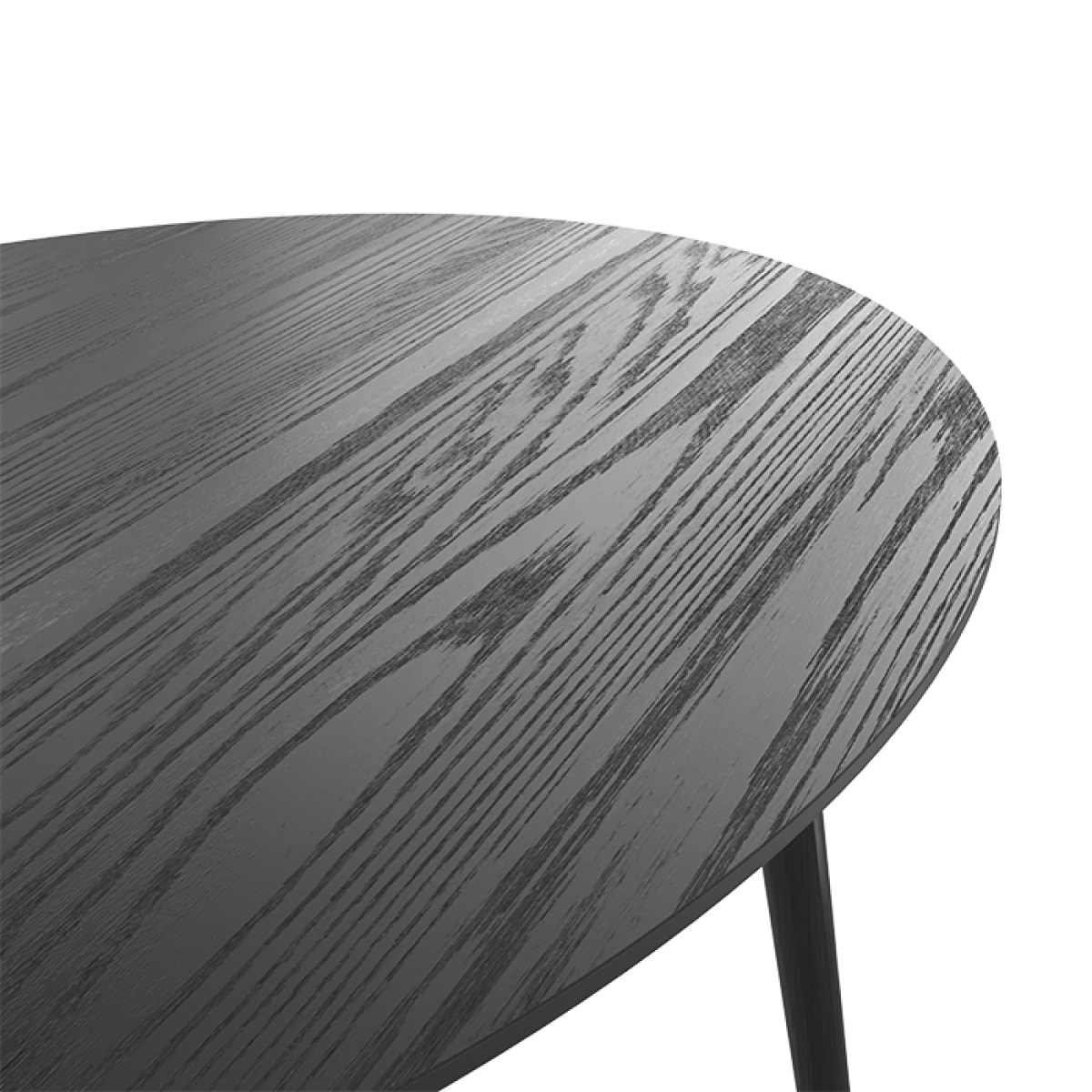 Table ovale 6 personnes en bois noir 150 cm - Eddy