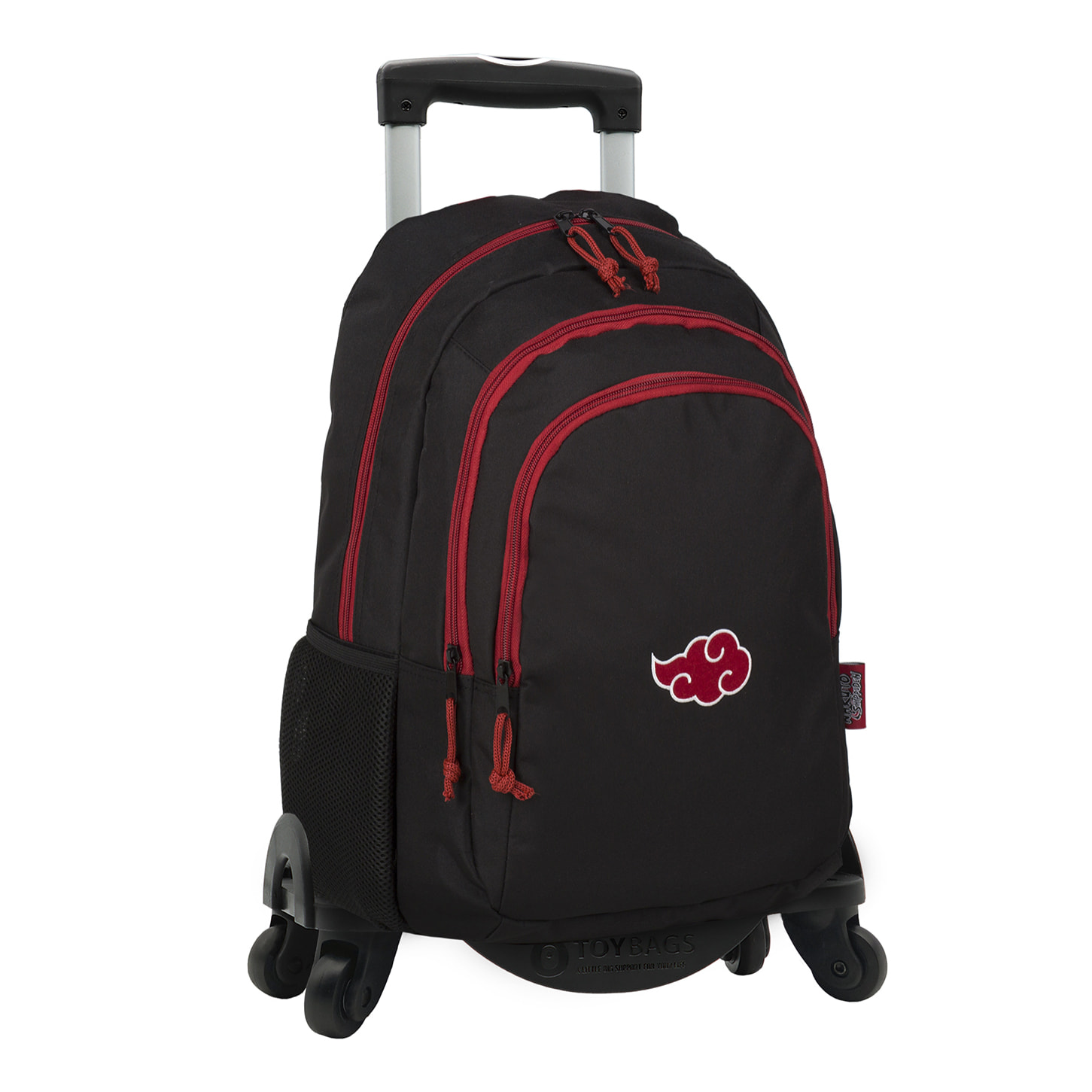 Naruto Cloud mochila primaria doble compartimento + carro  con protección lateral y stoper frontal, 4 ruedas multidireccionales.