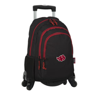 Naruto Cloud mochila primaria doble compartimento + carro  con protección lateral y stoper frontal, 4 ruedas multidireccionales.