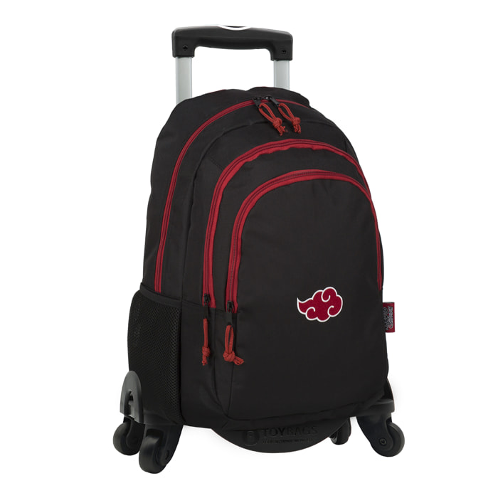 Naruto Cloud mochila primaria doble compartimento + carro  con protección lateral y stoper frontal, 4 ruedas multidireccionales.