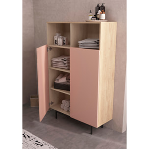 Aparador alto Printed roble y rosa 140x90x34 cm