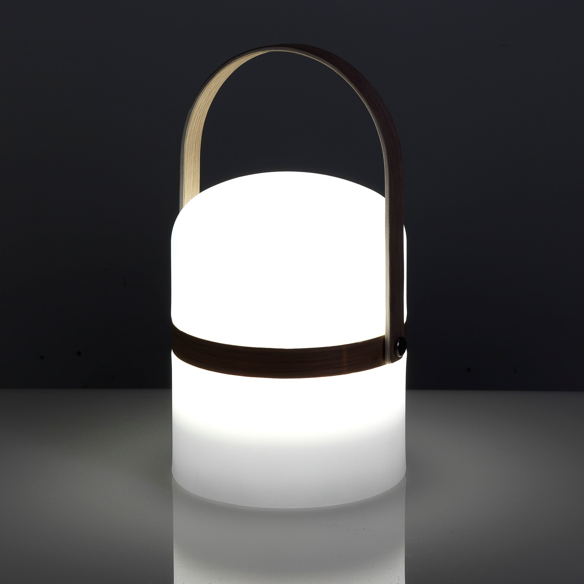Lampe à poser Tomasucci POL, en bois et résine, blanc