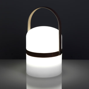 Lampe à poser Tomasucci POL, en bois et résine, blanc