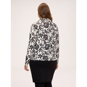 Fiorella Rubino - Blusa con stampa floreale e colletto - Nero
