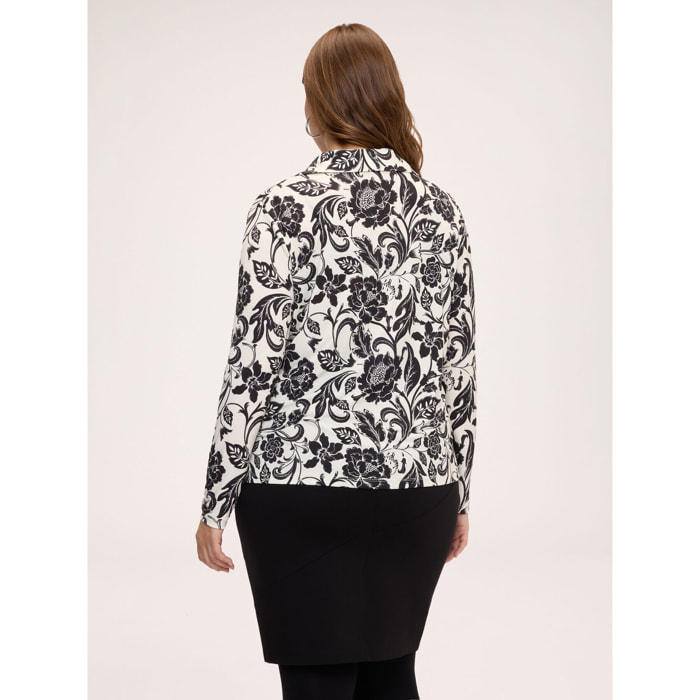 Fiorella Rubino - Blusa con stampa floreale e colletto - Nero
