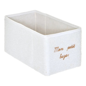 Boîte de rangement en bouclette Yuki pliable 14x29cm blanc