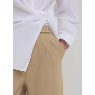 Pantalone lungo bottone oro