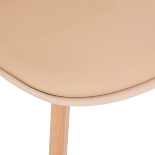 Chaise "Baya" pieds hêtre beige