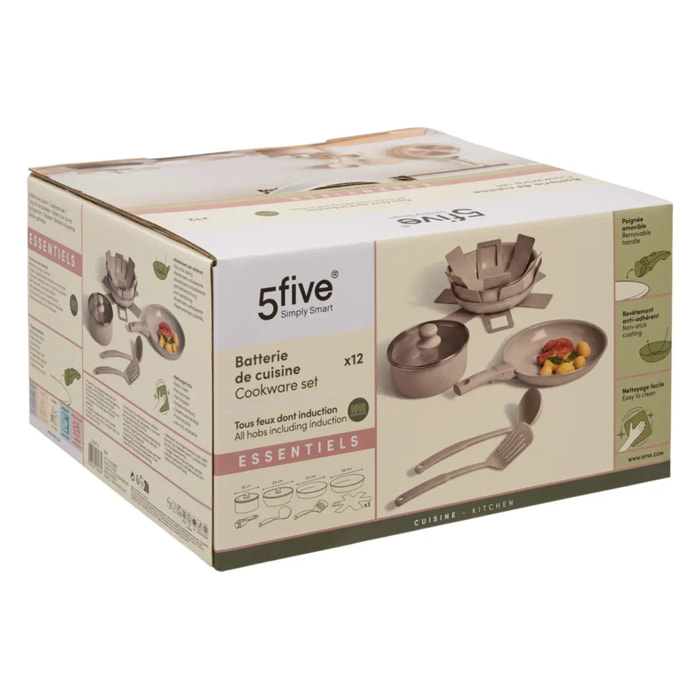 Batterie de cuisine Essentiels 12 pièces beige