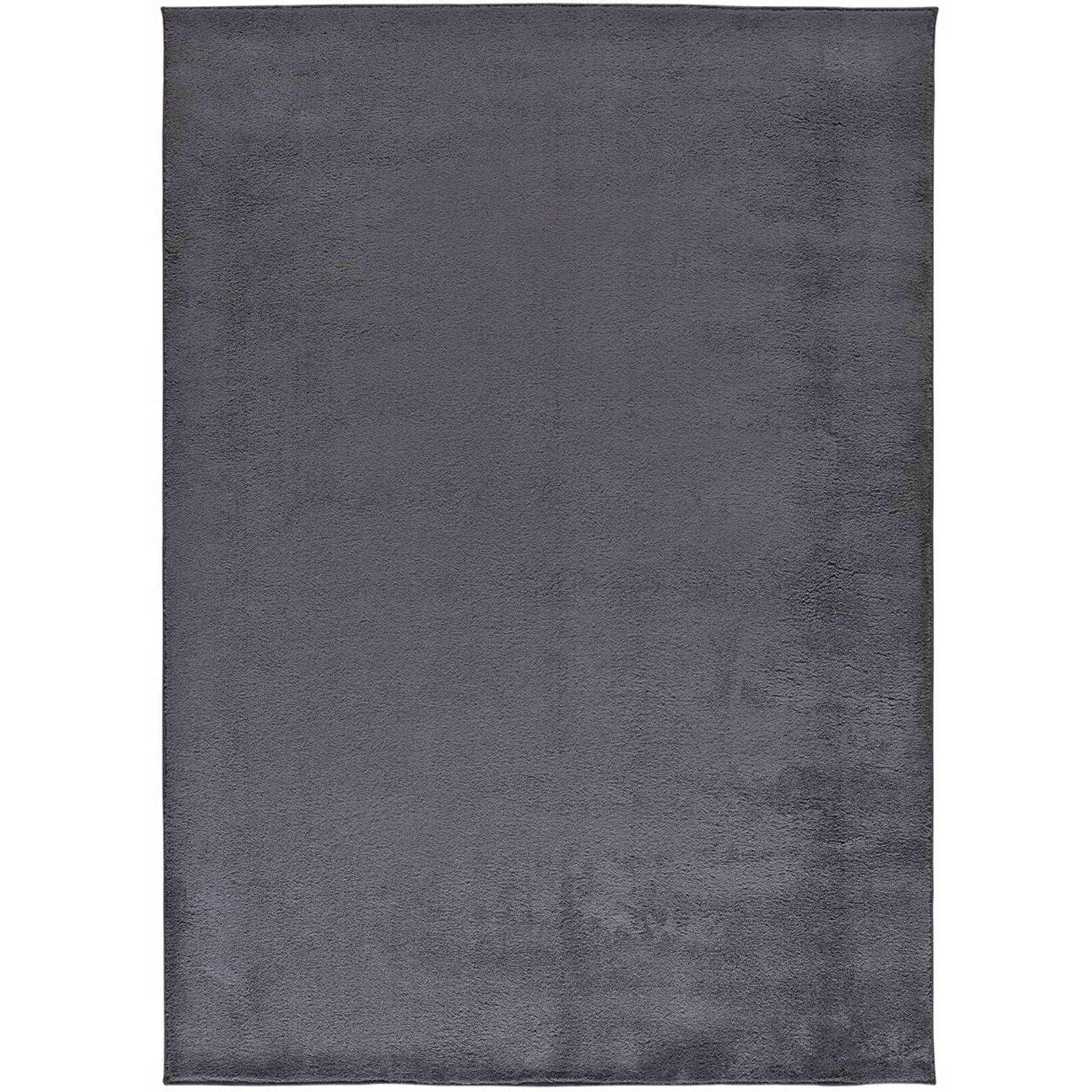 CORALINE Alfombra lisa lavable color antracita, varias medidas disponibles.