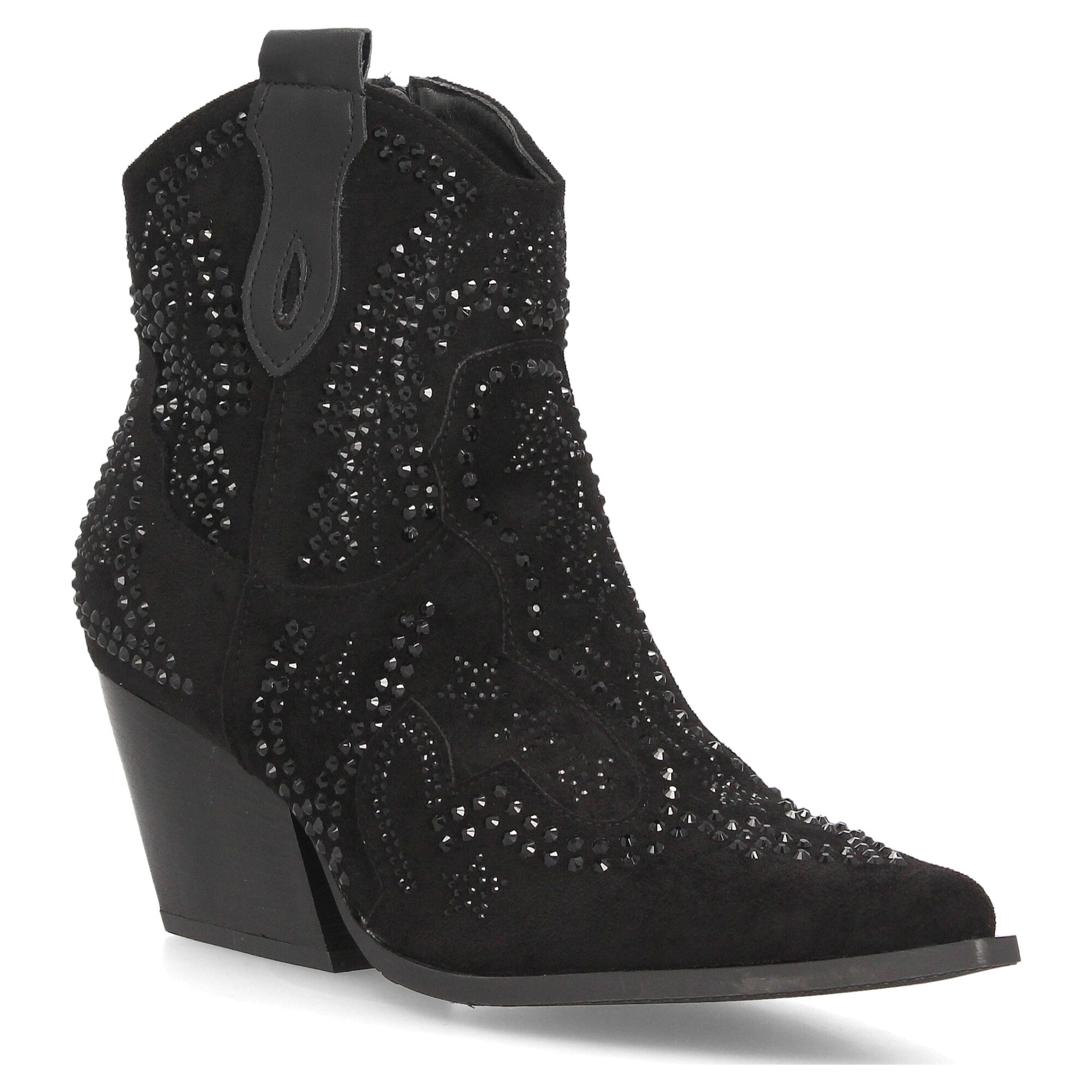 Botines cowboy con brillantes y tacón