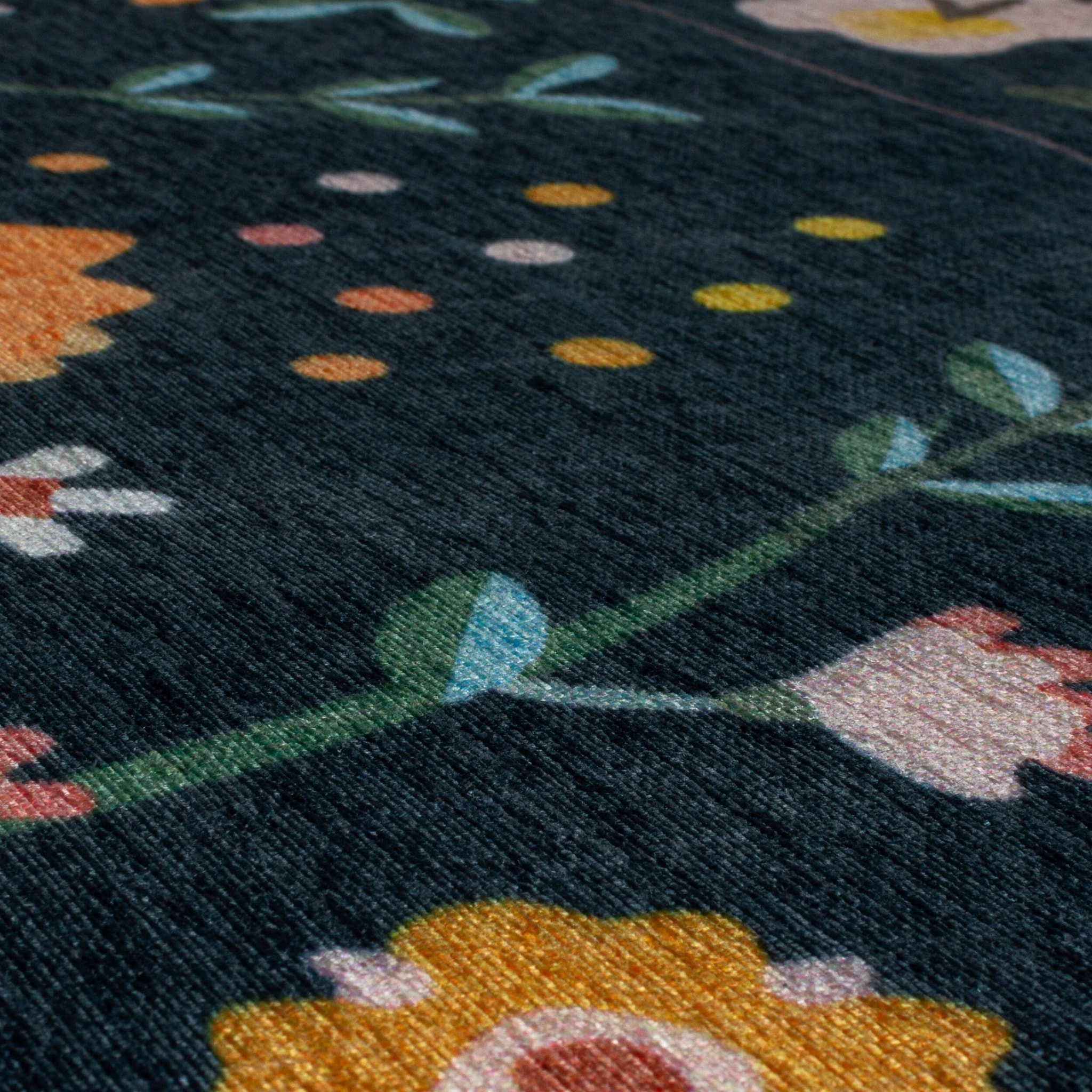 Tapis NORDIC FLORAL Bleu