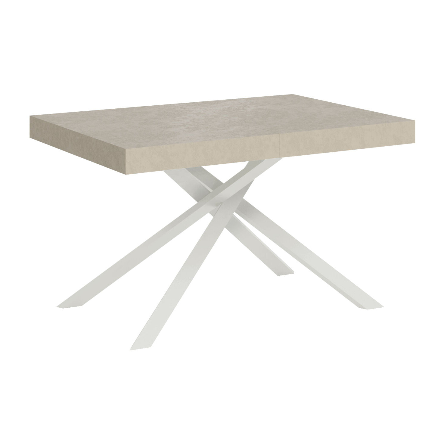 Mesa extensible 90x120/380 cm Karida cachemira patas blanca