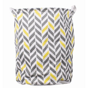 Cesto portabiancheria pieghevole Zig Zag giallo e grigio