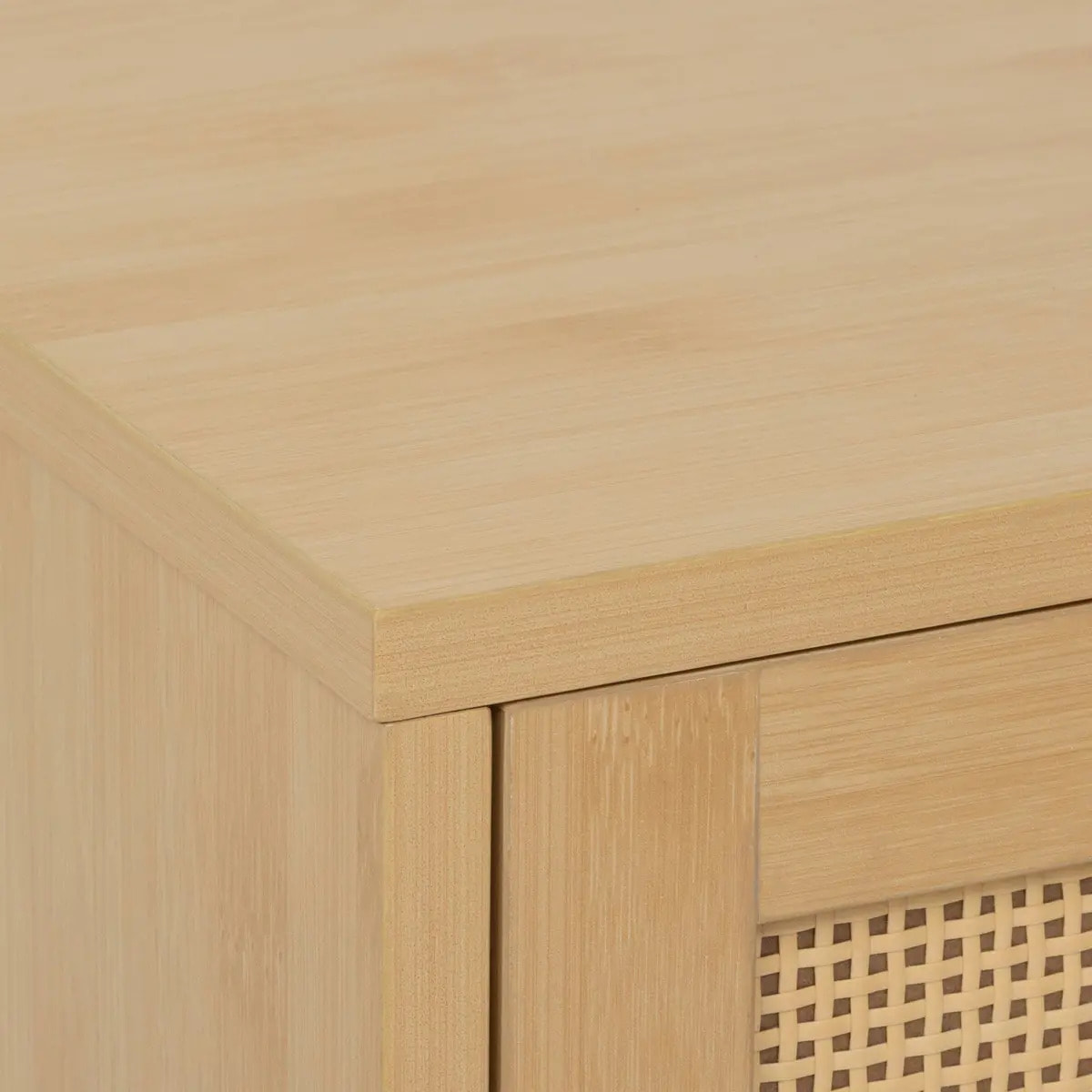 Meuble bas 1 porte 1 niveau Cane marron