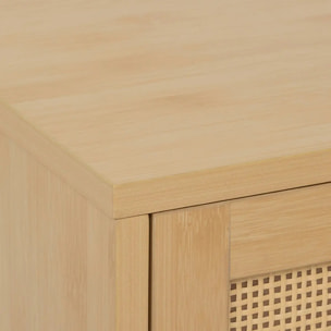 Meuble bas 1 porte 1 niveau Cane marron