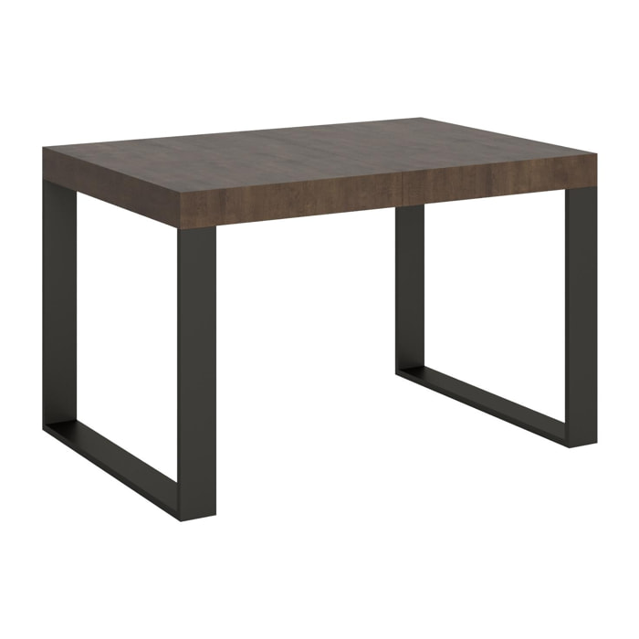 Table extensible 90x130/390 cm Tecno Premium Noyer cadre Anthracite
