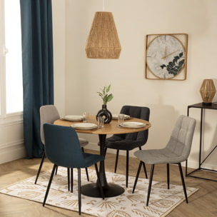 Chaise "Sirac" - gris - pieds métal noir