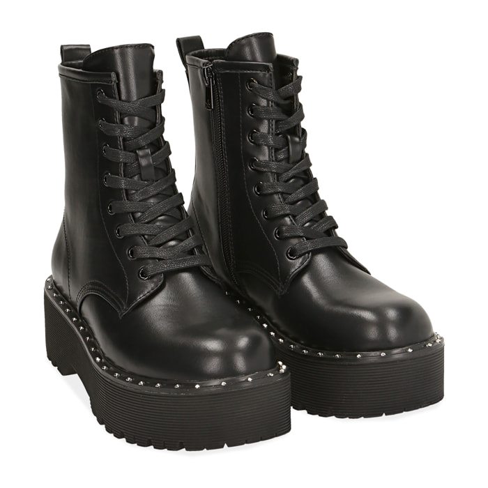 Anfibi neri, platform 5,5 cm