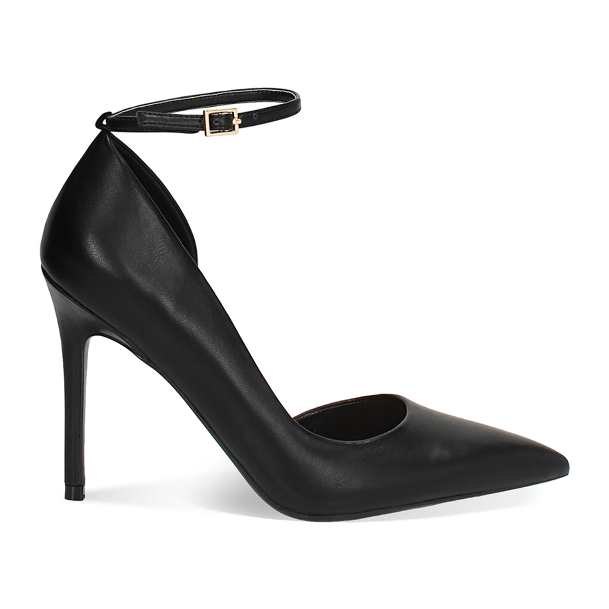 Décolleté donna nere con cinturino, tacco 11 cm