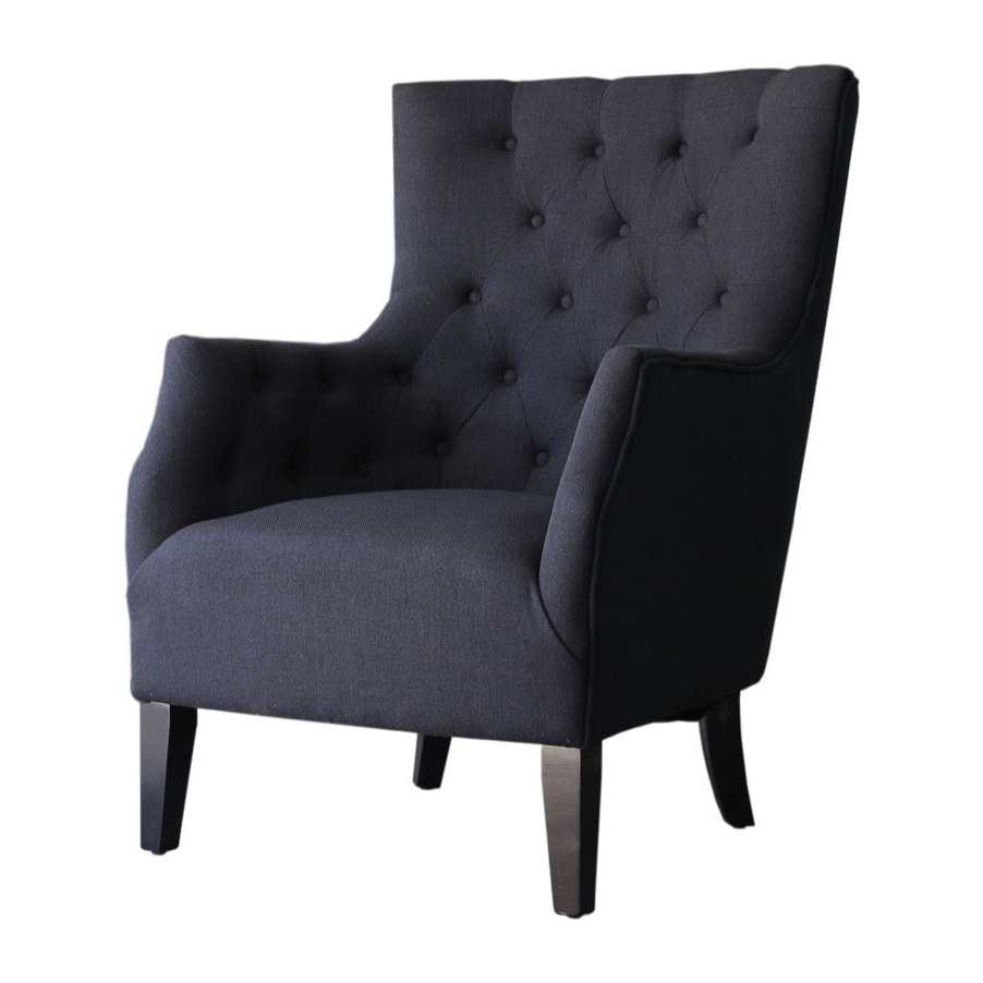 Fauteuil Scandinave Tissu "Duchesse" - 76 x 83 x 100,5 cm - Noir