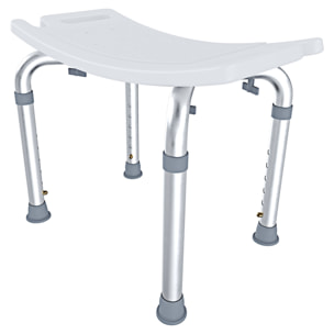 Sgabello Doccia Sedile Vasca Da Bagno Altezza Regolabile In 6 Posizioni Piedini Antiscivolo Portata Max 120 Kg 50 x 30 Cm Bianco